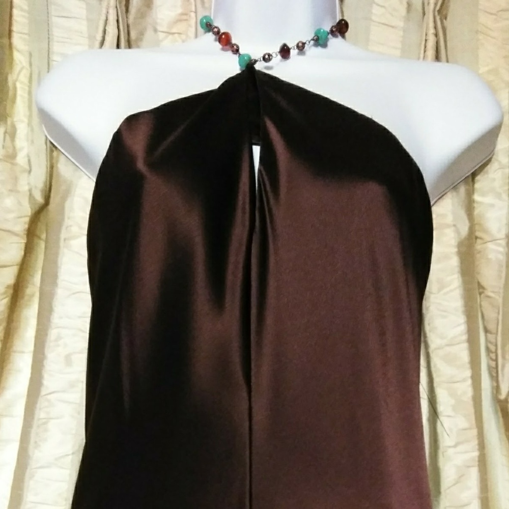 Size 8 Brown Sleeveless Dress Essentials by Allen Schwartz - Picture 3 of 8